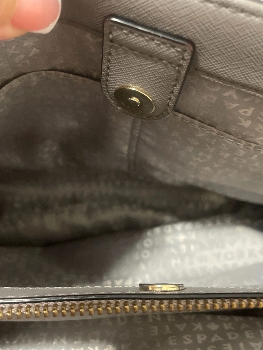 kate spade Gray Saffiano Leather Satchel with Crossbody Strap